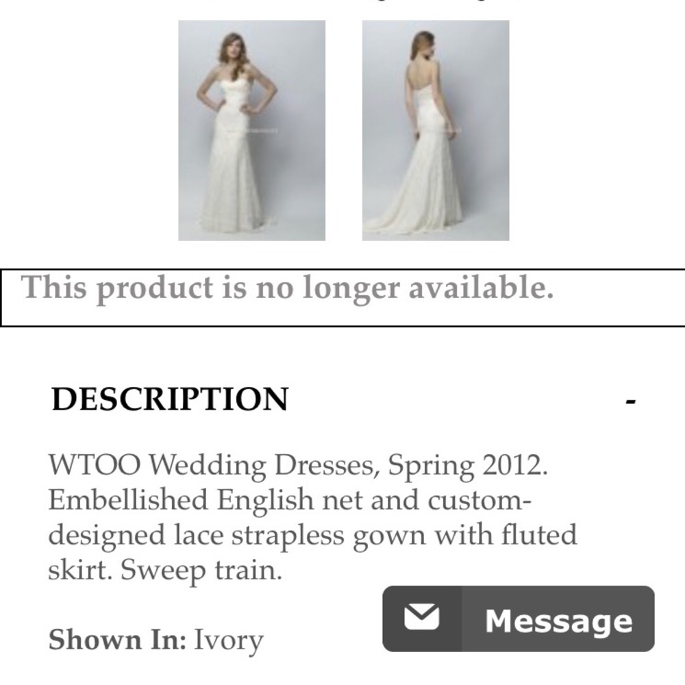 Wtoo Brides Wedding Bridal gown - Picture 4 of 7